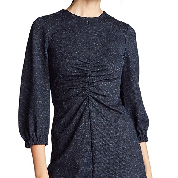 Tibi Black Eclipse Pique Ruched Multi Puff Sleeve Mini Cocktail Dress - Picture 7 of 8